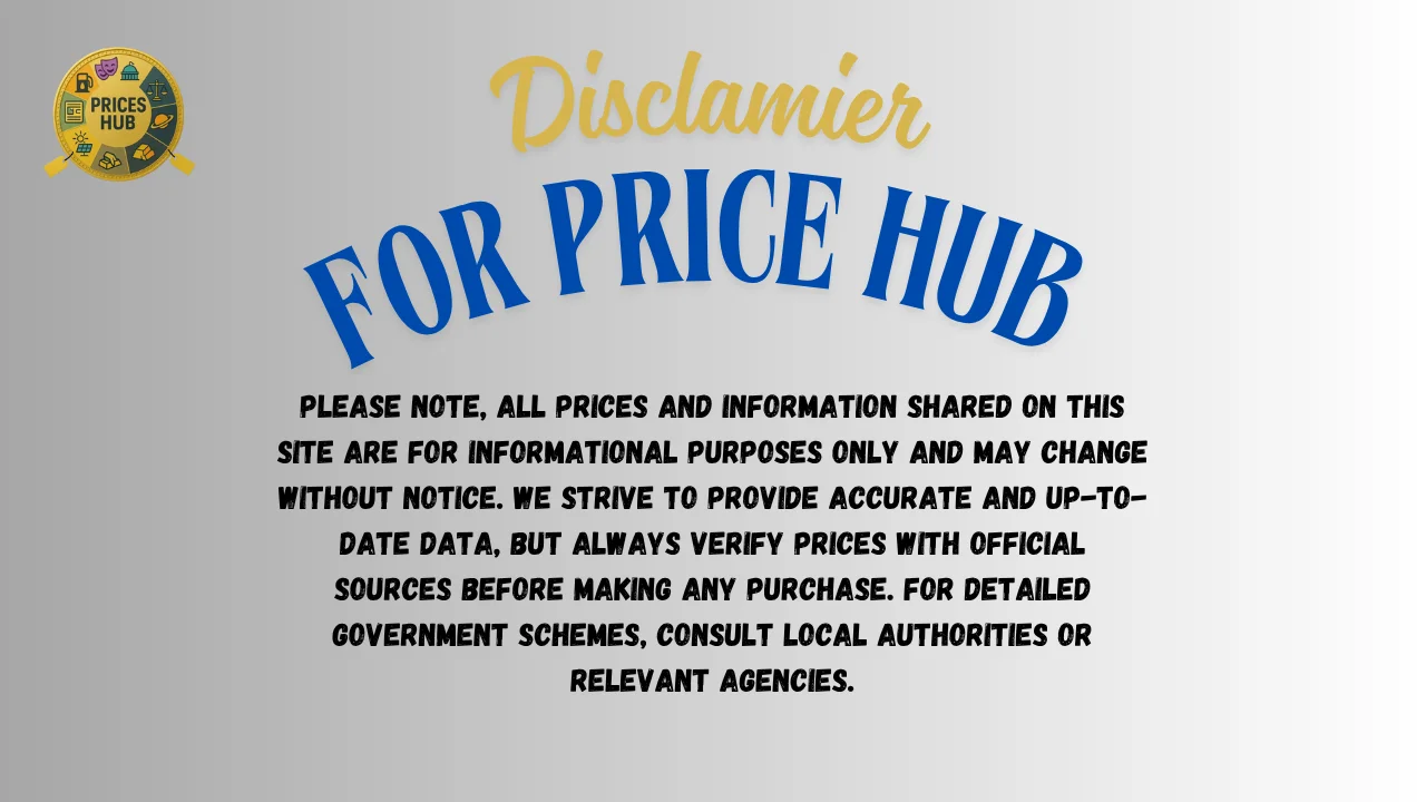 Disclaimer for Price Hub