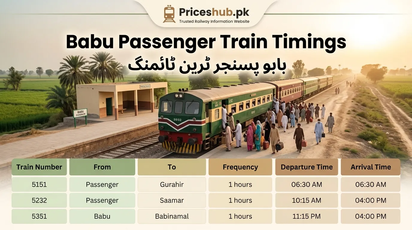 Babu Passenger Train Timings