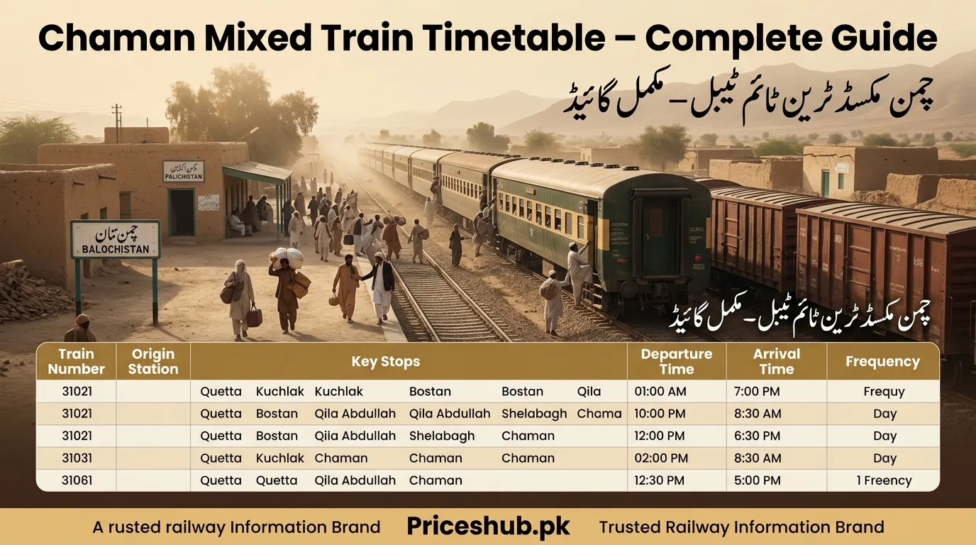Chaman Mixed Train Timetable– Complete Guide