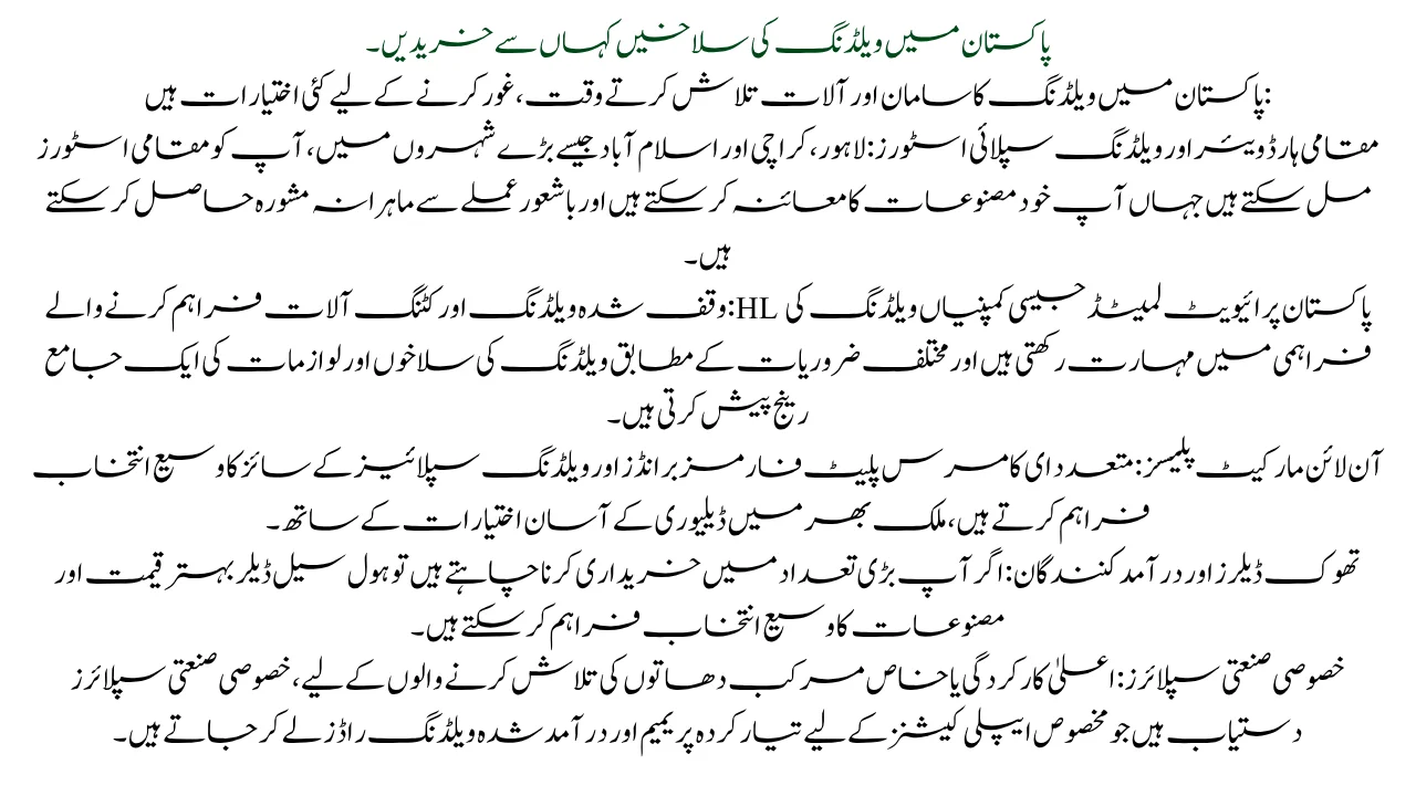 Where to Buy Welding Rods in Pakistan