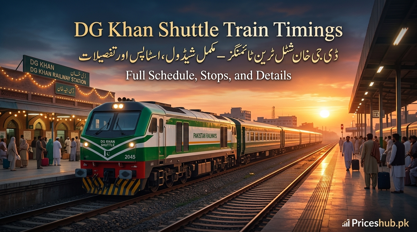 DG Khan Shuttle Train Timings– Full Schedule, Stops, and Details